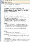 Cover page: Relevance of historical therapeutic approaches to the contemporary treatment of pediatric solid tumors