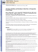 Cover page: Life‐Space Mobility and Mortality in Older Men: A Prospective Cohort Study