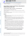 Cover page: Reproducibility of Central Corneal Thickness Measurements in Healthy and Glaucomatous Eyes