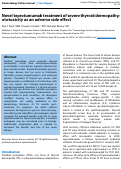 Cover page: Novel teprotumumab treatment of severe thyroid dermopathy; ototoxicity as an adverse side effect