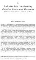 Cover page: Pavlovian Fear Conditioning Function, Cause, and Treatment