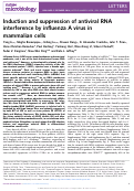 Cover page: Induction and suppression of antiviral RNA interference by influenza A virus in mammalian cells.