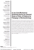 Cover page: A Low-Cost Mechanical Stretching Device for Uniaxial Strain of Cells: A Platform for Pedagogy in Mechanobiology