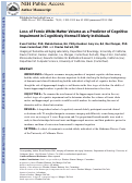 Cover page: Loss of Fornix White Matter Volume as a Predictor of Cognitive Impairment in Cognitively Normal Elderly Individuals