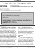 Cover page: A Report of Two Cases: Unlearning Lactic Acidosis