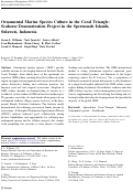 Cover page: Ornamental Marine Species Culture in the Coral Triangle: Seahorse Demonstration Project in the Spermonde Islands, Sulawesi, Indonesia