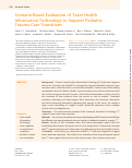 Cover page: Scenario-Based Evaluation of Team Health Information Technology to Support Pediatric Trauma Care Transitions.