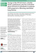 Cover page: Design of the PF-ILD trial: a double-blind, randomised, placebo-controlled phase III trial of nintedanib in patients with progressive fibrosing interstitial lung disease