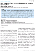 Cover page: DNA Extraction from Museum Specimens of Parasitic Hymenoptera