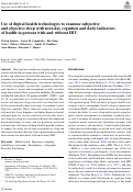 Cover page: Use of digital health technologies to examine subjective and objective sleep with next-day cognition and daily indicators of health in persons with and without HIV