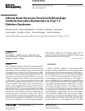 Cover page: Altered Brain Structure-Function Relationships Underlie Executive Dysfunction in 22q11.2 Deletion Syndrome