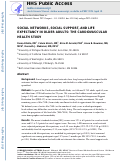 Cover page: Social networks, social support, and life expectancy in older adults: the Cardiovascular Health Study.