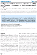 Cover page: Intelligence in Williams Syndrome Is Related to STX1A, Which Encodes a Component of the Presynaptic SNARE Complex