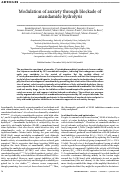 Cover page: Modulation of anxiety through blockade of anandamide hydrolysis