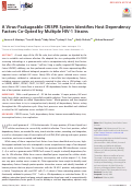 Cover page: A Virus-Packageable CRISPR System Identifies Host Dependency Factors Co-Opted by Multiple HIV-1 Strains