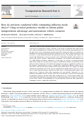 Cover page: How do activities conducted while commuting influence mode choice? Using revealed preference models to inform public transportation advantage and autonomous vehicle scenarios