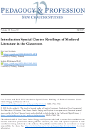 Cover page: Introduction Special Cluster: Retellings of Medieval Literature in the Classroom