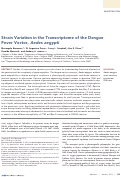 Cover page: Strain Variation in the Transcriptome of the Dengue Fever Vector, Aedes aegypti