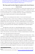 Cover page of The Scope and Growth of Spatial Analysis in the Social Sciences