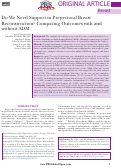 Cover page: Do We Need Support in Prepectoral Breast Reconstruction? Comparing Outcomes with and without ADM.