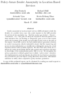 Cover page: Policy-Aware Sender Anonymity in Location Based Services