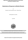 Cover page: Subsistence Response to Market Shocks