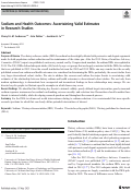 Cover page: Sodium and Health Outcomes: Ascertaining Valid Estimates in Research Studies