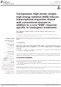 Cover page: Corrigendum: High atomic weight, high-energy radiation (HZE) induces transcriptional responses shared with conventional stresses in addition to a core “DSB” response specific to clastogenic treatments