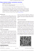 Cover page: Study of phonon modes in germanium nanowires