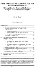 Cover page: Free-Exercise Arguments for the Right to Abortion: Reimagining the Relationship Between Religion and Reproductive Rights