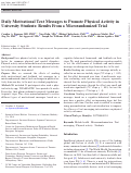 Cover page: Daily Motivational Text Messages to Promote Physical Activity in University Students: Results From a Microrandomized Trial