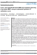 Cover page: Linac- and CyberKnife-based MRI-only treatment planning of prostate SBRT using an optimized synthetic CT calibration curve.