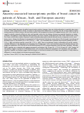 Cover page: Ancestry-associated transcriptomic profiles of breast cancer in patients of African, Arab, and European ancestry