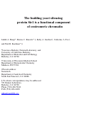 Cover page: The budding yeast silencing protein Sir1 is a functional component of centromeric chromatin