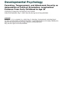 Cover page: Parenting, temperament, and attachment security as antecedents of political orientation: Longitudinal evidence from early childhood to age 26.