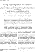 Cover page: Potassium, phosphorus, or nitrogen limit root allocation, tree growth, or litter production in a lowland tropical forest