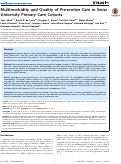 Cover page: Multimorbidity and quality of preventive care in Swiss university primary care cohorts.