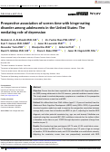 Cover page: Prospective association of screen time with binge‐eating disorder among adolescents in the United States: The mediating role of depression