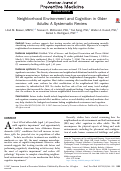 Cover page: Neighborhood Environment and Cognition in Older Adults: A Systematic Review