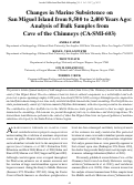 Cover page: Changes in Marine Subsistence on San Miguel Island from 8,500 to 2,400 Years Ago: Analysis of Bulk Samples from Cave of the Chimneys (CA-SMI-603)