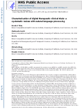 Cover page: Characterisation of digital therapeutic clinical trials: a systematic review with natural language processing