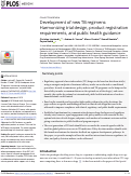 Cover page: Development of new TB regimens: Harmonizing trial design, product registration requirements, and public health guidance