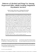 Cover page: Patterns of alcohol and drug use among depressed older adults seeking outpatient psychiatric services.