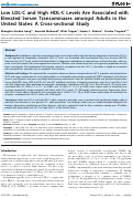 Cover page: Low LDL-C and High HDL-C Levels Are Associated with Elevated Serum Transaminases amongst Adults in the United States: A Cross-sectional Study