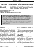 Cover page: Identify-Isolate-Inform: A Tool for Initial Detection and Management of Measles Patients in the Emergency Department