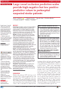 Cover page: Large vessel occlusion prediction scales provide high negative but low positive predictive values in prehospital suspected stroke patients