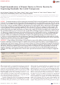 Cover page: Rapid Quantification of Mutant Fitness in Diverse Bacteria by Sequencing Randomly Bar-Coded Transposons