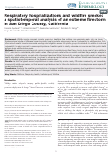 Cover page: Respiratory hospitalizations and wildfire smoke: a spatiotemporal analysis of an extreme firestorm in San Diego County, California