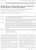 Cover page: Benefits, Harms, and Costs for Breast Cancer Screening After US Implementation of Digital Mammography