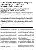 Cover page: CDK9-mediated transcription elongation is required for MYC addiction in hepatocellular carcinoma